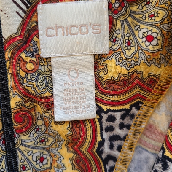 (1440) Chico's Woman's Long Sleeve Dress, Size: 0P Color: African Print - Picture 7 of 14